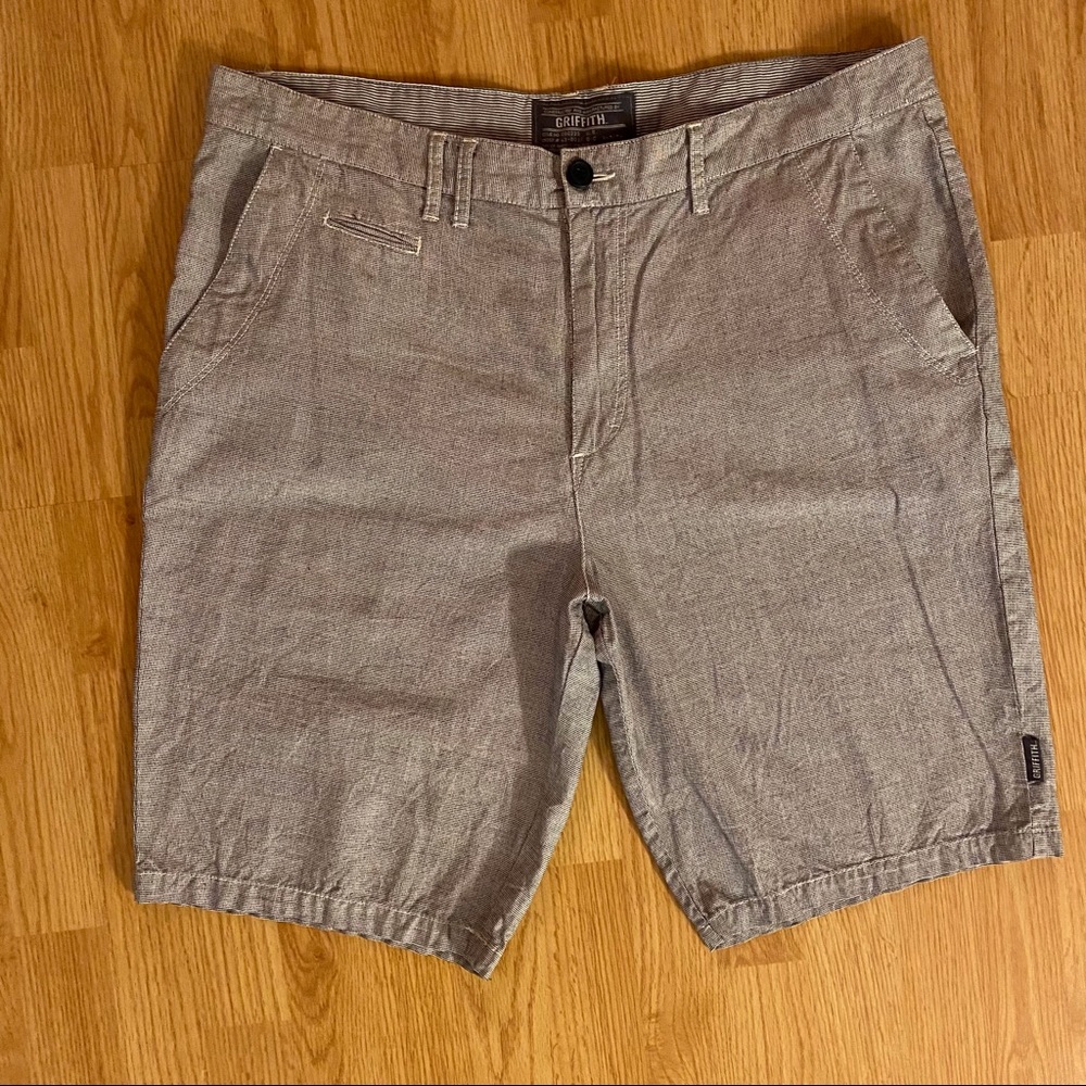 Men’s Blue & White Griffith Flat Front Shorts